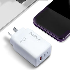 EASTele 65W USB-C USB A Type-C Fast Charge Power Adapter AC Wall Charger