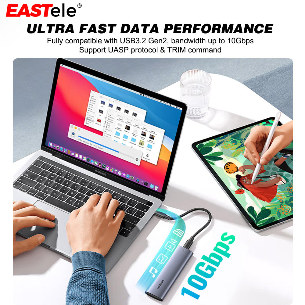 UGREEN M.2 NVMe SSD Enclosure USB3.2 Type-C Mobile Storage Case For Laptop Macbook Pro Air iPhone iPad Android Tablet