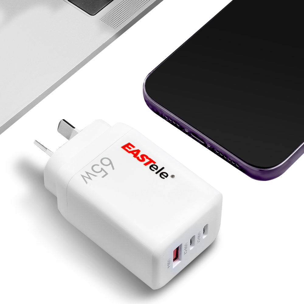 EASTele 65W USB-C USB A Type-C Fast Charge Power Adapter AC Wall Charger