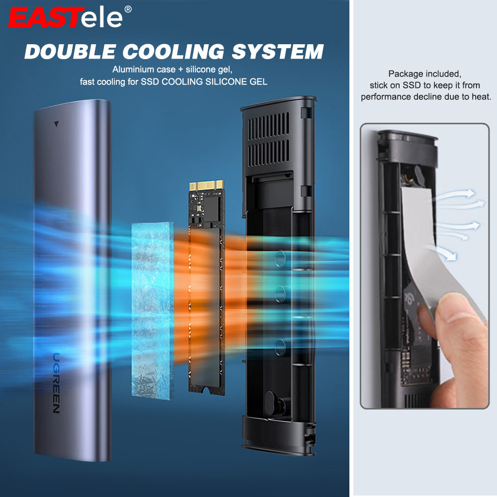 UGREEN M.2 NVMe SSD Enclosure USB3.2 Type-C Mobile Storage Case For Laptop Macbook Pro Air iPhone iPad Android Tablet