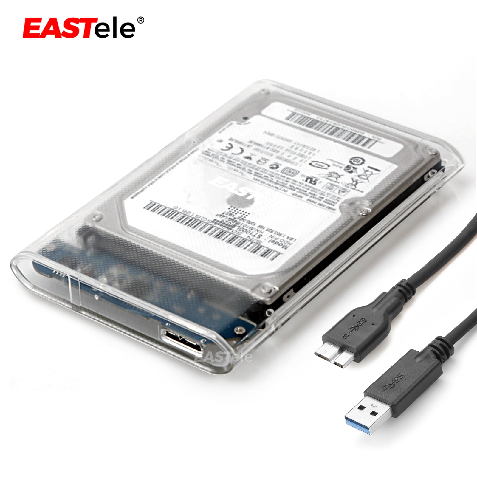 EASTele Transparent USB SSD Hard Disk Case EASTele