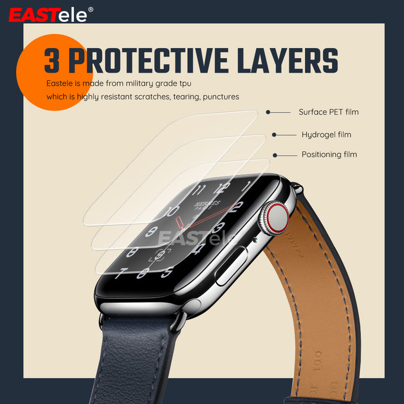 [3 Pack] Apple Watch Coverage Hydrogel Screen Protector