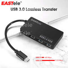 4-Port USB-C Type-C to USB 3.0 Fast Extension Hub Splitter 5Gbps